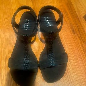Black Alfani wedge sandals worn once great condition